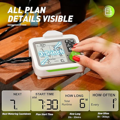 RAINPOINT Large Display Automatic Plant Waterer Indoor for Up to 20 Pot Plants,Cycle & Soak Watering Mode Vacation Self Watering Drip Irrigation System Device Kit for Balcony Office Patio Greenhouse
