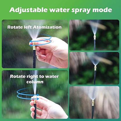 Drip Irrigation System 66 FT with 20 Nozzles, 360° Adjustable Bendable Garden Watering Misting System for Greenhouse, Yard, Lawn, Plant, Garden, 0.3 inch Hose