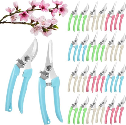 Amylove 24 Pcs Garden Flower Shears Pruning Scissors Heavy Duty Plant Scissors Garden Clippers Hand Bypass Pruner for Gardening Plants Hedge Flower Tree Cutting Miniature Bonsai Modeling(Multicolor)