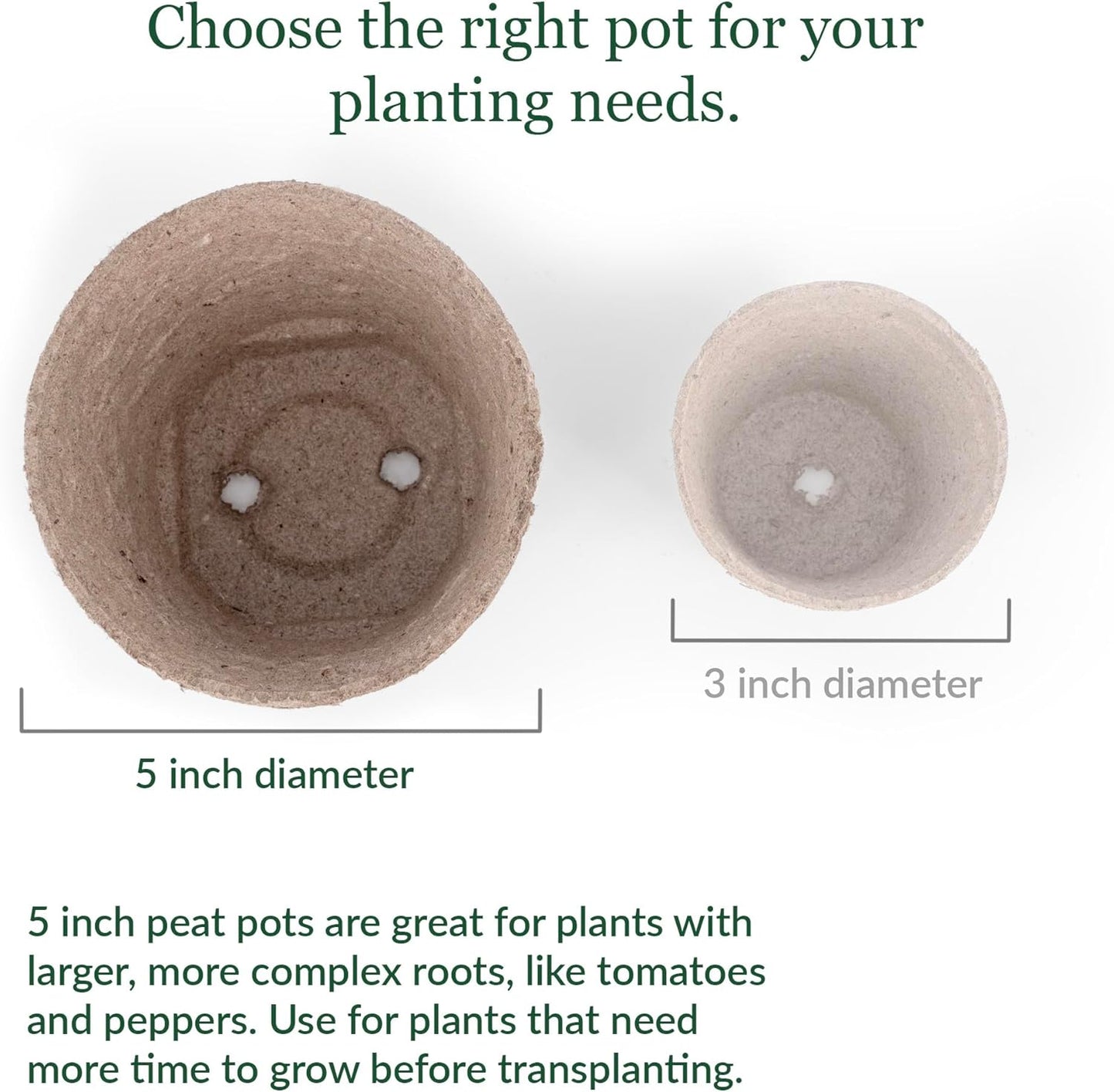 Jiffy Organic Seed Starting 5" Biodegradable Peat Pots (100 Pots)