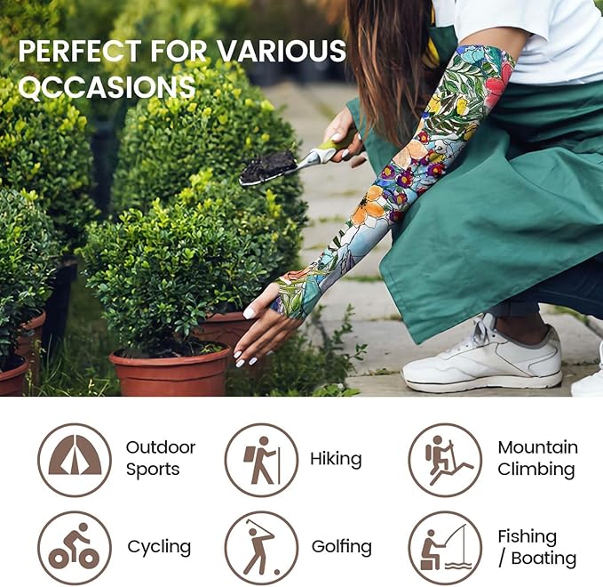 Gardening Sleeves Farm Sun Protection Arm Cooling Sleeves Thorn Proof Garden for Women Men with Thumb Hole