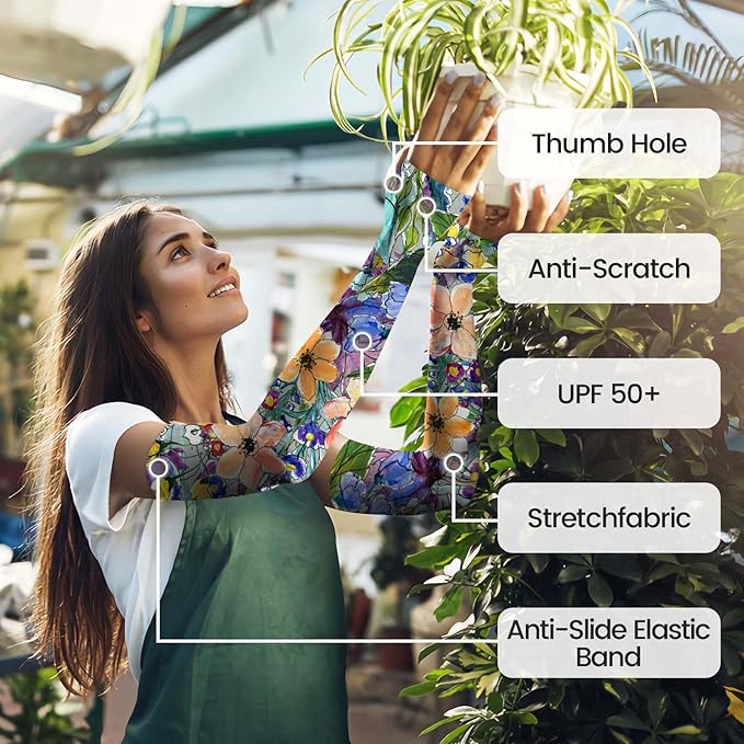 Gardening Sleeves for Women Farm Sun Protection Thorn Proof Cooling Arm Sleeves to Cover Arms for Garden Sports