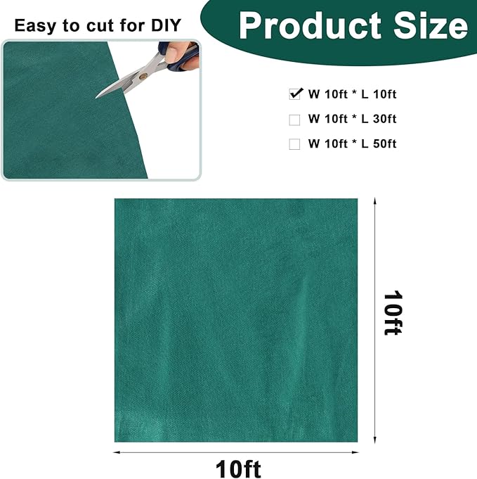 NNG 10x10ft Plant Covers Freeze Protection Frost Blankets 1.35oz/yd² Non-Woven Fabric Floating Row Cover Plant Blanket Protector Garden Winterize for Winter Outdoor Plants,Vegetables