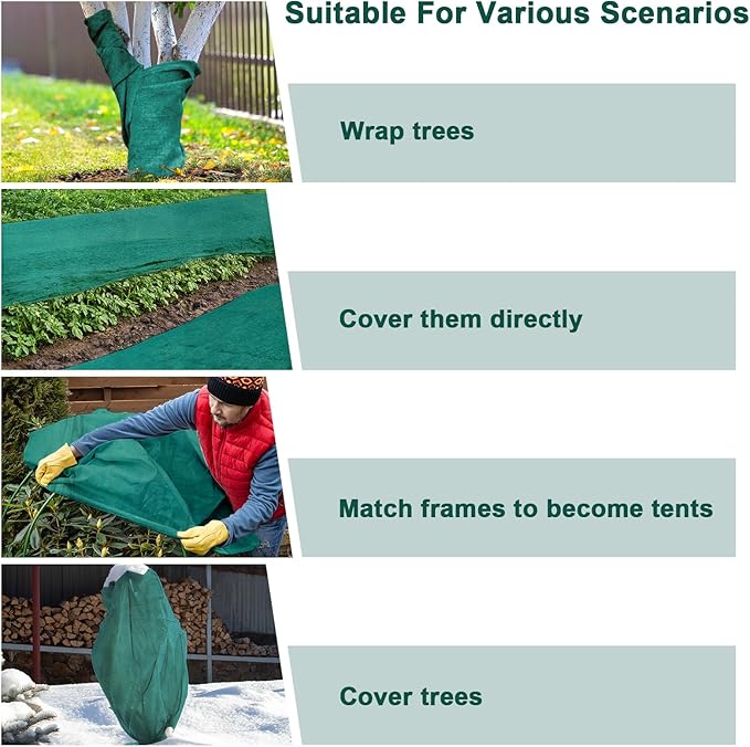 NNG 10x10ft Plant Covers Freeze Protection Frost Blankets 1.35oz/yd² Non-Woven Fabric Floating Row Cover Plant Blanket Protector Garden Winterize for Winter Outdoor Plants,Vegetables