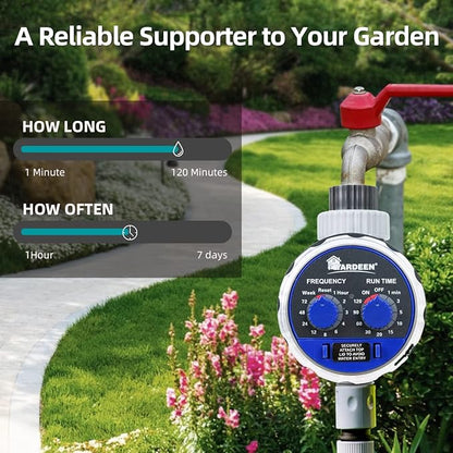 Water Timer Electronic Hose Sprinkler Garden Irrigation Controller Two Dial,No Water Pressure Required