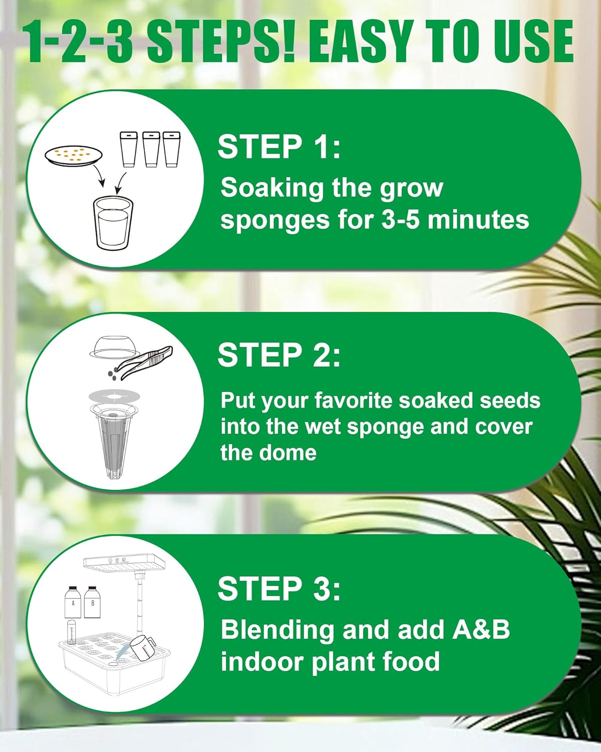 51Pcs Hydroponic Pods Kit：Supplies for Aerogarden Pods,12 Grow Sponges,12 Grow Baskets,12 Pod Labels,12 Grow Domes,with 200ml Plant Food Nutrient,1 Tweezers - Hydroponics Supplies for Most Brand