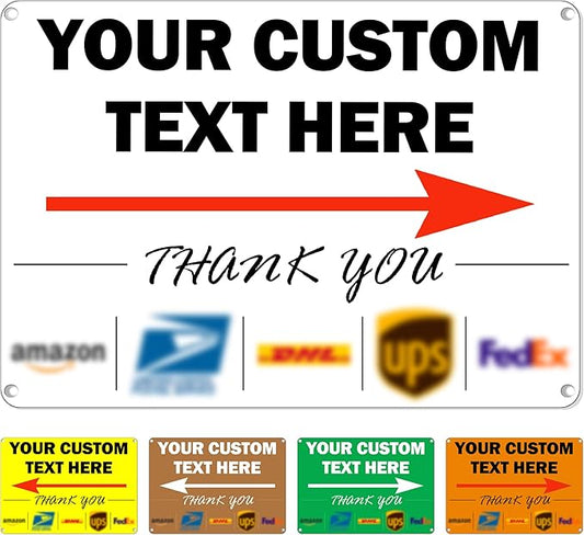 Custom Metal Delivery Sign for Packages, Waterproof Personalized Leave Packages Sign for Home, Leave Your Delivery Instruction on Signage (Normal style, 10"x7")