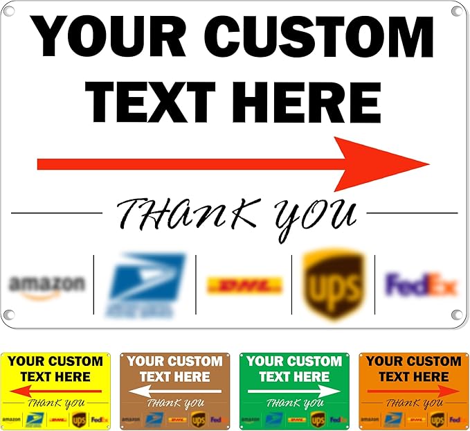 Custom Metal Delivery Sign for Packages, Waterproof Personalized Leave Packages Sign for Home, Leave Your Delivery Instruction on Signage (Normal style, 18"x12")