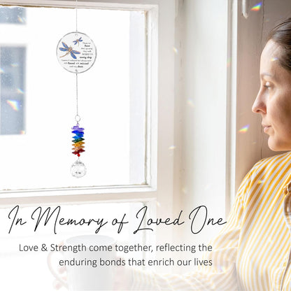 Glass Suncatcher Ornament - Those we Love Don't go Away - Sympathy Gifts for Loss of Loved Ones - Bereavement Keepsake - Crystal Rainbow Maker - Hanging Crystal Decor - Daily Remembrance