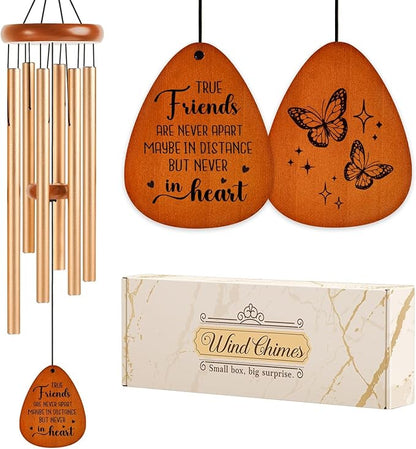 Aurahouse Best Friend Birthday Gifts for Women Men, 36'' Friend Wind Chimes, Bestie Friendship Gifts for Women, Long Distance Gift for Best Friend Woman on Mothers Day