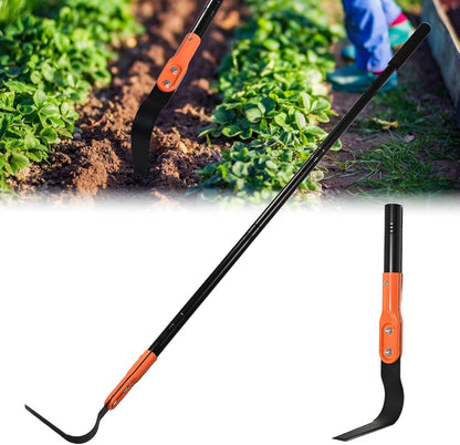 Small Garden Hoe with 71" Long Handle, L Shaped Gardening Weeding Tools with Three-Sided Sharp Blades, Hula Garden Hoe, Lightweight Weed Puller Tool for Trenching, Weeding, Loosening, Crack Weeder