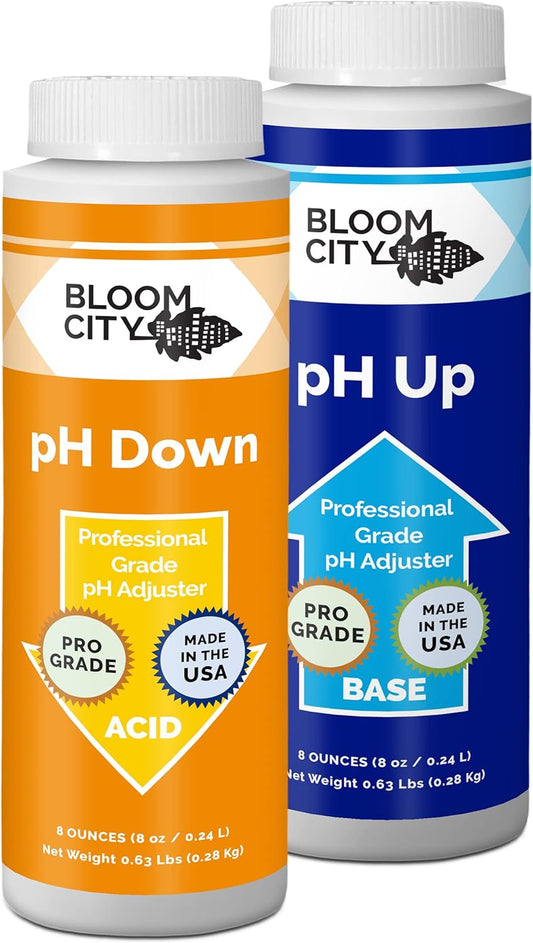Bloom City Professional pH Up + Down Control Kit for Optimal Nutrient Uptake (Two 1/2 Pint Bottles) 16 Total oz