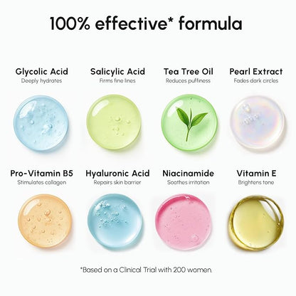 MAREE Glycolic Acid Pads – 200 Toner Pads for Face Cleansing – Facial Exfoliating Pad with Tea Tree Oil, Salicylic Acid & Vitamins E, B3, B5 – Acne Clearing Face Pad, Skin Pore Resurfacing & Radiance