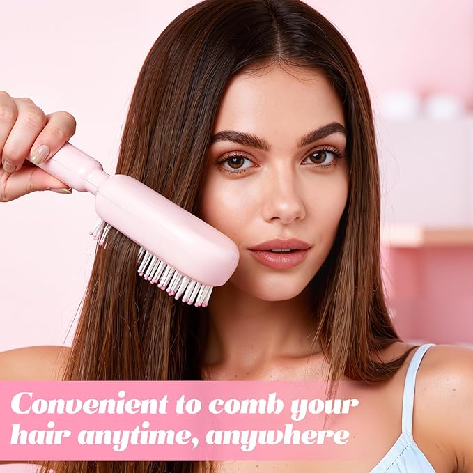 Self Cleaning Hair Brush, Retractable Hair Brush, Massage Comb With Retractable Bristles,Ergonomic Handle Hair Comb,One-pull Clean Anti Static Brushs, Hairs Styling Tools for All Hairs Types (White)