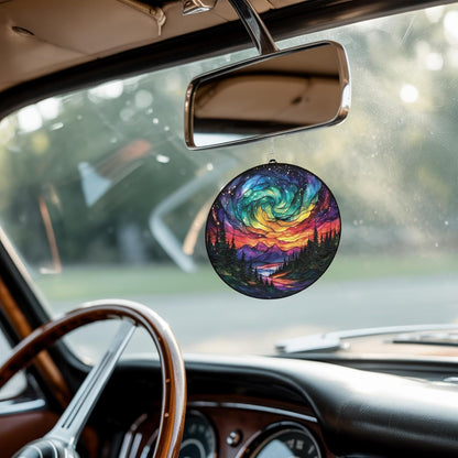 Northern Lights Aurora Acrylic Suncatcher Stained Glass Effect Window Car Hanging Christmas Ornament Indoor Outdoor Decor Garden Sun Catcher Panel for Nature Lover for Women Mom Grandma