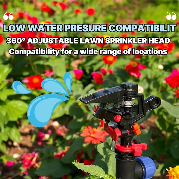 PVC Low Pressure Sprinkler Head, Adjustable 0-360 Degree, Partial Rotation Type