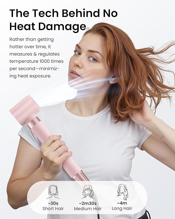 5 in 1 Hot Air Styler Wrap – High-Speed Hair Dryer Brush with Auto Wrap Curlers, Fast Drying & Frizz-Free Styling, No Heat Damage, Volumizing Brush with Travel Bag