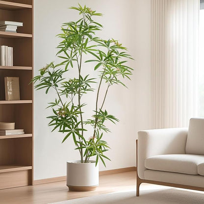 Aalonfale 6ft Artificial Umbrella Tree - Realistic Faux Umbrella Tree Indoor/Outdoor, UV Resistant Fake Plant for Home, Office, Patio Decor