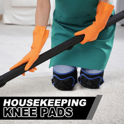 Wanlvhu Women Men Knee Pads for Gardening, House Cleaning, Construction Work, Volleyball, Adjustable Flooring Kneepads Kneeling Cushion with Thick EVA Foam Padding (Blue, Medium)