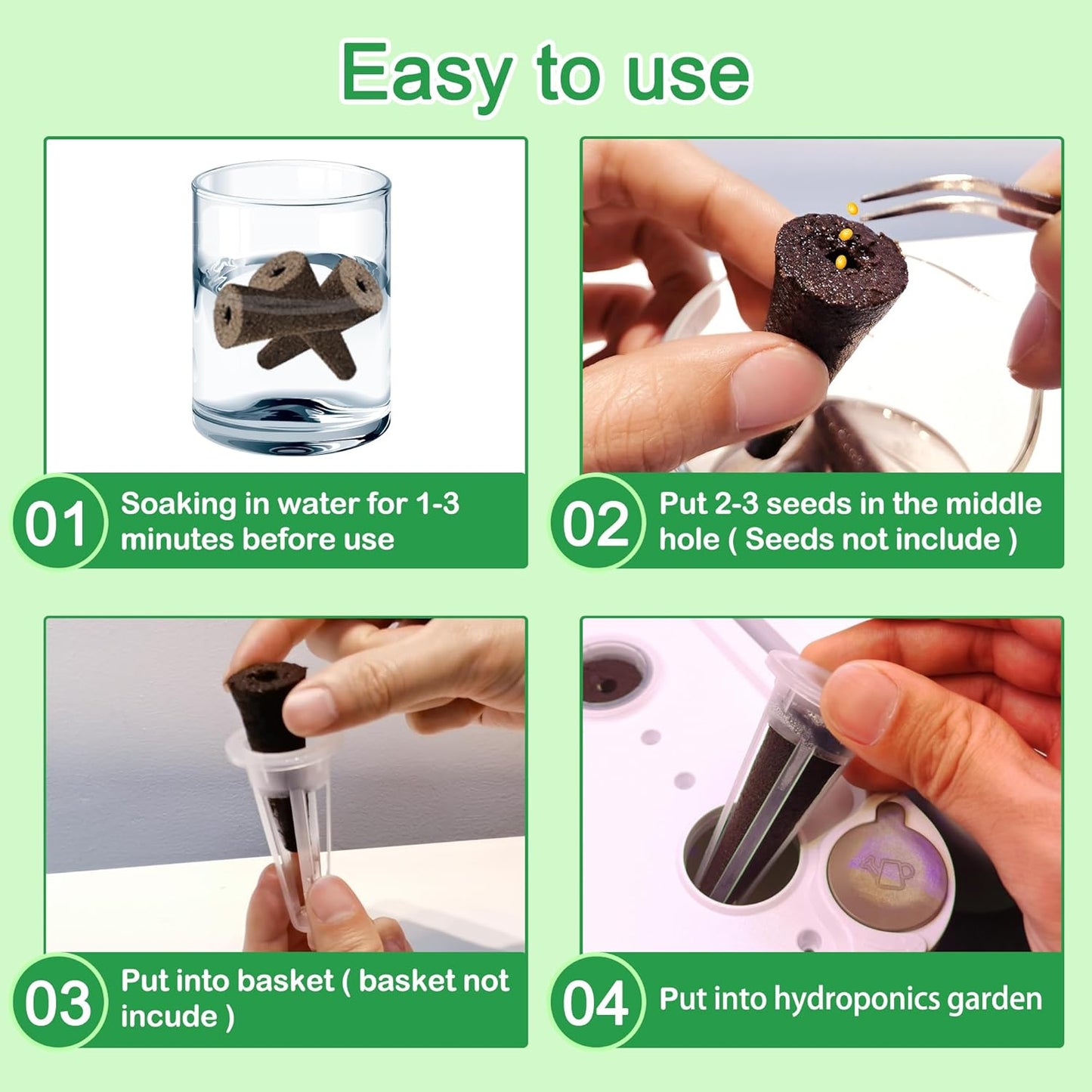 80pcs Grow Sponges Replacement Seed Pods Compatible with AeroGarden,iDOO Refill Pods for Hydroponics Growing System Supplies