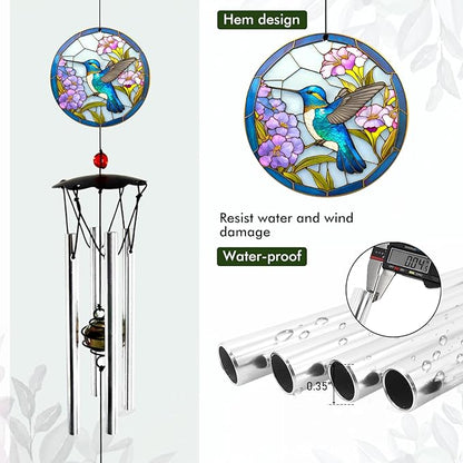 Wind Chimes for Outside 24" Hummingbird Wind Chimes Outdoor Home Patio Garden Decor Hummingbird Gifts Windchimes Outdoors Gift Ideas for Women Mom Grandma Sisters