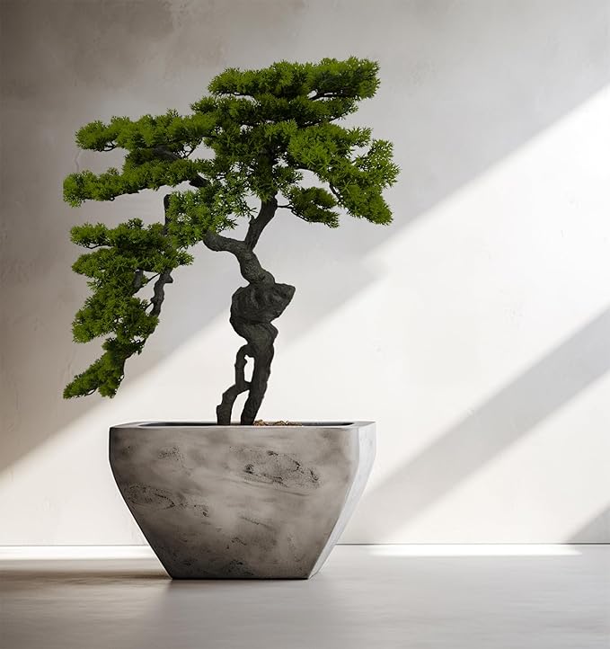 3.5ft（43in） Artificial Bonsai Tree Juniper Faux Plants Indoor Big Fake Plants Decor with Ceramic Pots for Home Table Office Desk Bathroom Shelf Bedroom Living Room Farmhouse Decorations