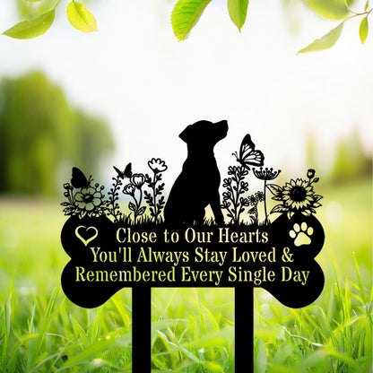 Pet Grave Markers Dog, Metal Pet Metal Memorial Garden Stake, Pets Waterproof Grave Stakes Plaque, Pet Headstone Garden Memorial Graves, Metal Dog Garden Decor 12"