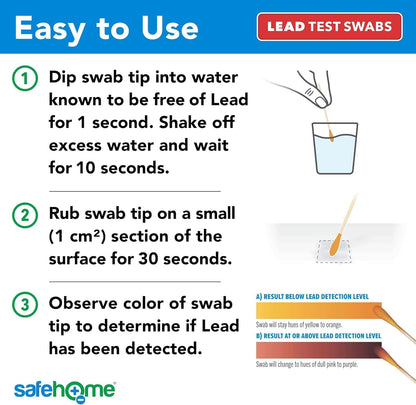 Safe Home® Lead Combo Test Kit – 10 DIY Swabs + Optional Testing at our EPA Certified Lab – Detect Lead on Solid Surfaces – USA Made for Homeowners & Contractors – (4 Pack)
