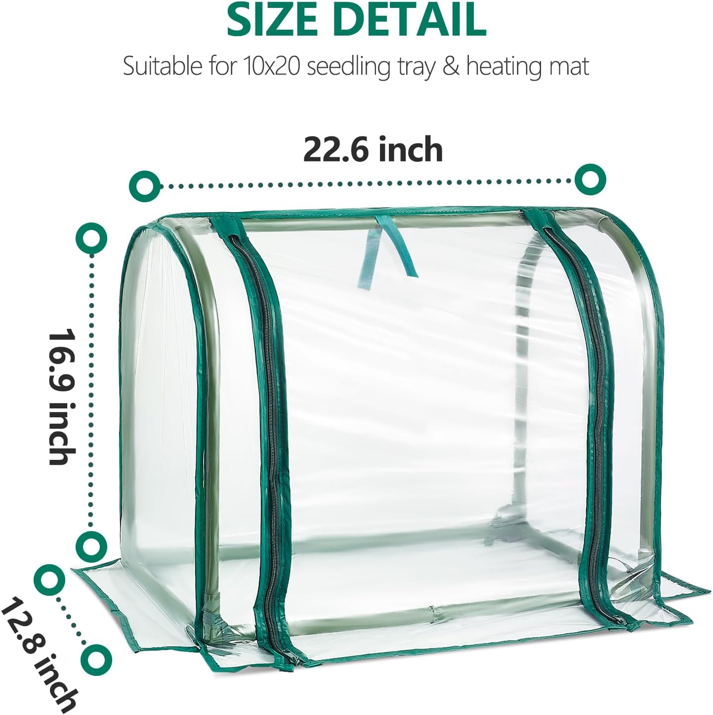 Mini Indoor Greenhouse Tabletop Garden Nursery Plant Cover Tent Humidity Domes for Home Gardening Germination and Seedling Propagation - 23x12x16.5 Inches