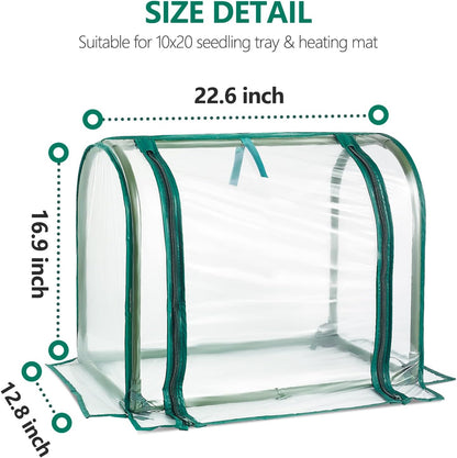 Mini Indoor Greenhouse Tabletop Garden Nursery Plant Cover Tent Humidity Domes for Home Gardening Germination and Seedling Propagation - 23x12x16.5 Inches