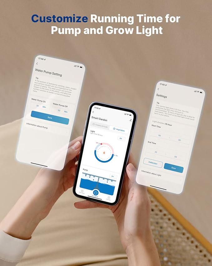 iDOO Hydroponics Growing System Kit 12Pods, Christmas Gifts for Women Mom, Herb Garden Indoor with LED Grow Light for Home, Built-in Fan, Auto-Timer, Adjustable Height Up to 11.3", 12Pods WiFi-Black