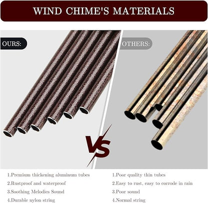 Wind Chimes for Outside, 32" Memorial Wind Chimes for Loss of Loved One Mother Father, Memorial Sympathy Gift Outdoor Garden Patio Decor, Deer Xmas Decorations(Brown)