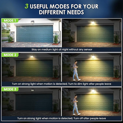 [20 Packs] Solar Motion Lights Outdoor, Ultra Bright Solar Fence Lights with Motion Sensor, IP65 Waterproof Security Light 3 Modes, 270° Lighting Angle, Wall Lights for Deck Patio Fence Garage Door