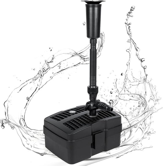 Anbull Pond Filter Fountain Pump, 660GPH 110V/50W Submersible Water Pump for Outdoor Ponds, All-in-One Pond Filter System with 5W UV-C Lamp for Clearing Pond Garden Fish Tank Aquarium