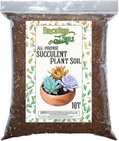 Succulent Soil Mix – 1 Quart All-Natural Fast-Draining Potting Soil for Succulents, Aloe, Cactus & Indoor Plants – Resealable Bag – Ready to Use Gritty Organic Blend for Potted Plants & Small Planters