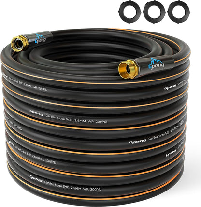 Heavy Duty Garden Hose, 75ft x 5/8" Water Hose, Flexible Hybrid Hose with Swivel Handle, Male to Female Fittings, Burst 600 PSI