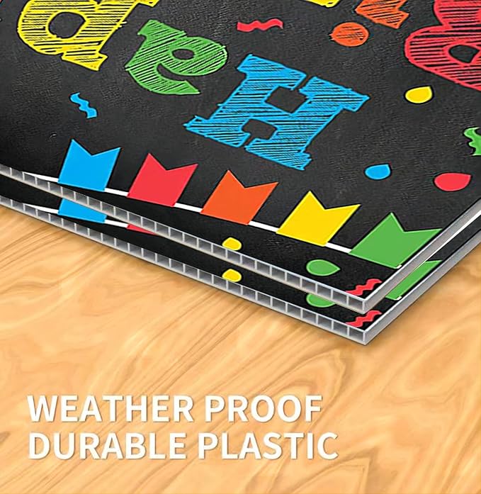 WENWELL 2 Blank Yard Signs with H Metal Stakes 18 x 24 Inch,Real Estate Garage Sale Sign Double Sided,Corrugated Plastic Lawn Sign,DIY Custom Outdoor Signs