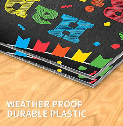 WENWELL 2 Blank Yard Signs with H Metal Stakes 18 x 24 Inch,Real Estate Garage Sale Sign Double Sided,Corrugated Plastic Lawn Sign,DIY Custom Outdoor Signs