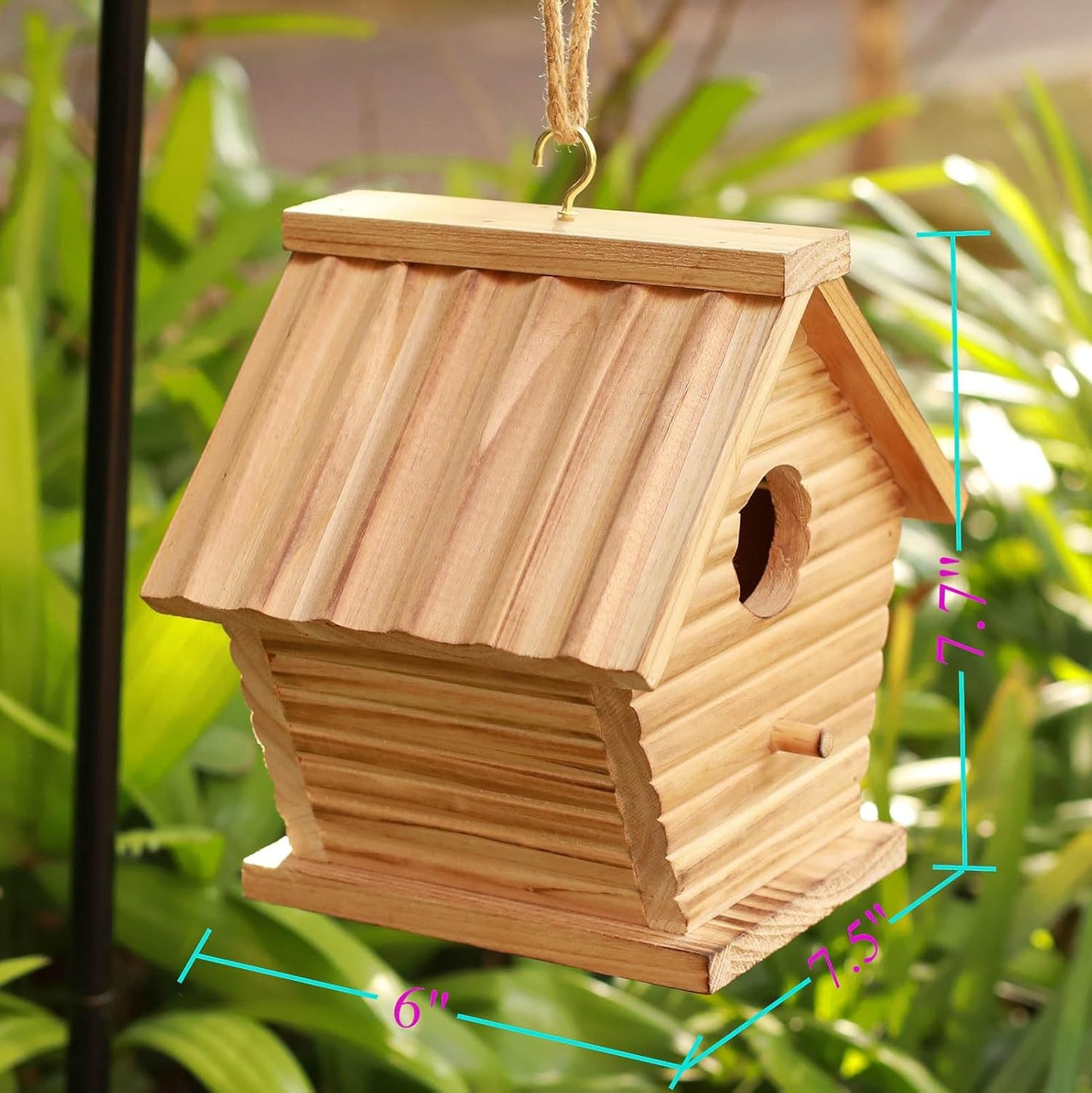 STARSWR Bird House Outside Clearance,Outdoor Birdhouse for Bluebird Finch Cardinals,Hanging Wooden Bird Houses, Easy to Clean, Ventilation.