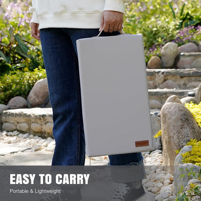 HappyPicnic Waterproof Garden Kneeling Pad - 2" Thick Soft Foam Kneeling Mat for Gardeners with Handle & Removable Cover, Knee Support for Bathing, Grey