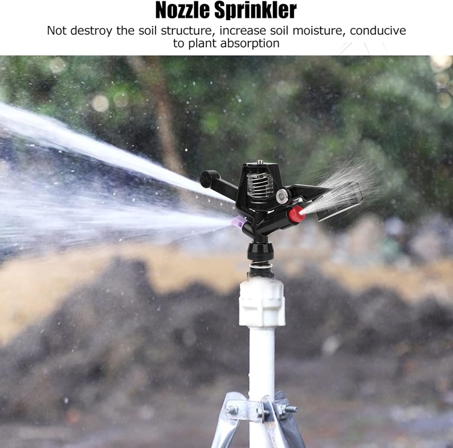 Haofy Impact Sprinkler, 5PCS Garden Impulse Sprinkler, 3/4in DN20 Male Thread, Black