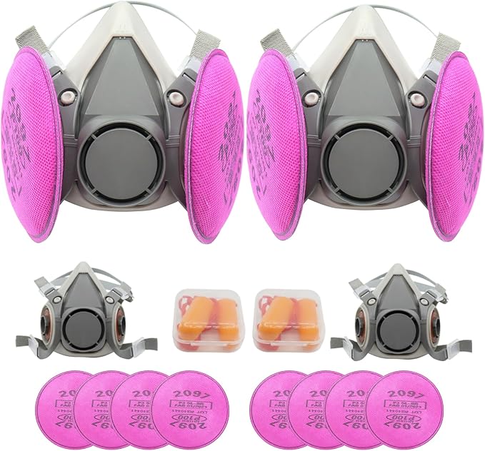 Reusable Respirator Mask - Respirator Mask with Filters, Dust Mask for Spray Paint Chemicals Epoxy Resin