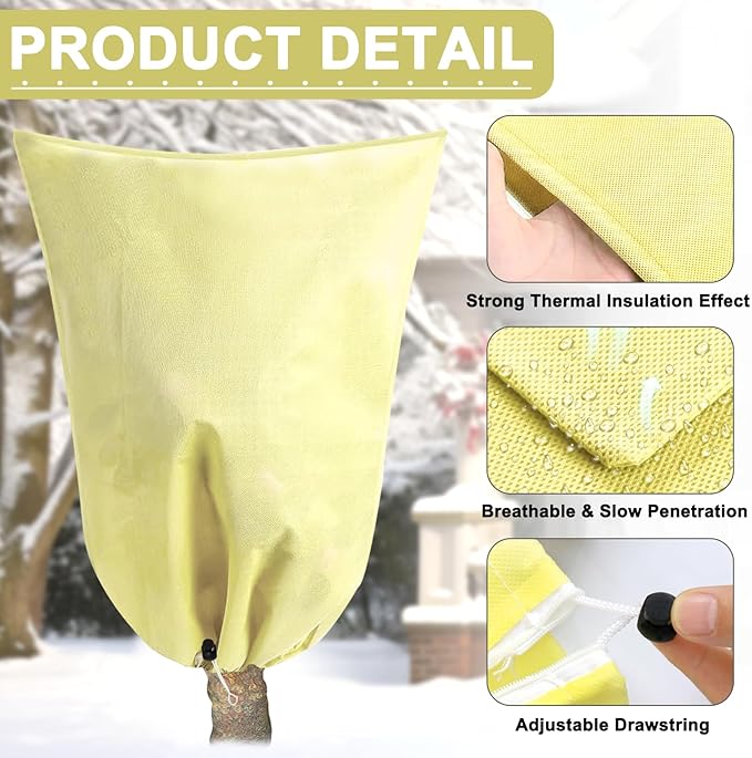 DQS 3 Pack Plant Covers Freeze Protection, 23.6" x 31.4" Winter Frost Protection Blankets Frost Cloth,Suitable for Outdoor Winter Frost, Cold Weather, shrubs, Trees, Jackets, and coverings