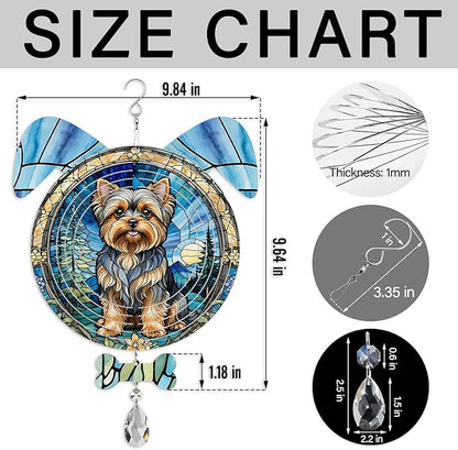 Yorkshire Terrier Dog Ears Wind Spinner, Yorkshire Terrier Wind Spinner Hanging for Yard and Garden (Yorkshire Terrier)