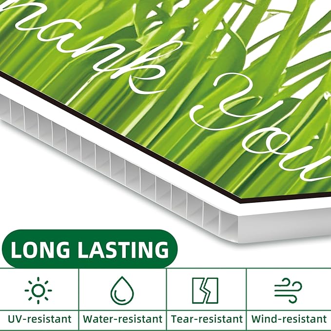 Keep Off Grass Sign, 2-Pack 10"x10" Metal Stakes, Double-Sided Signs, Corrugated Plastic, Keep Off Grass Signs For Yard