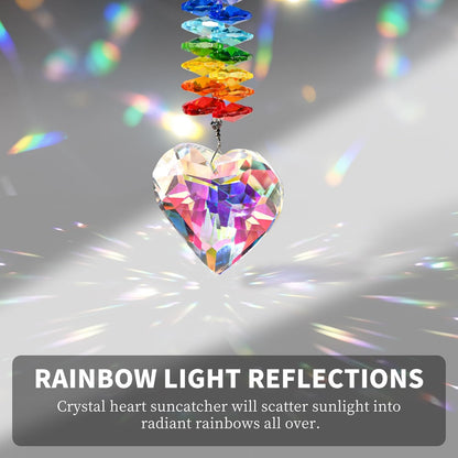 Pet Memorial Crystal Suncatcher Gifts for Loss of Dog/Cat, Window Hanging Crystal Heart Prism Sun Catcher Rainbow Maker Pendant