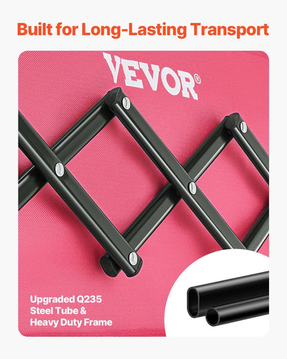 VEVOR Collapsible Wagon Cart with Wheels Foldable, 120L 225LBS Heavy Duty Folding Wagon, Portable Utility Grocery Cart for Groceries Camping Sports Shopping Garden with Adjustable Handle