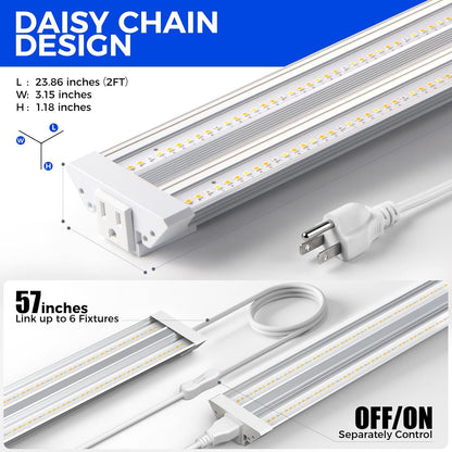 Barrina TX36 2FT Grow Light for Indoor Plants, 36W(200W Equivalent), High PPFD, Full Spectrum, Hanging Plant Lights for Indoor Growing, Seedlings, Vegetables, with On/Off Switch, Linkable, 1 Pack