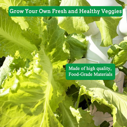 Hydroponics Growing System Kit, 30-Plant Indoor Hydroponic Tower with Timer and Pump System, Plants Germination Kit, Vertical Hydroponic System for Gardening Lover (No Seed)