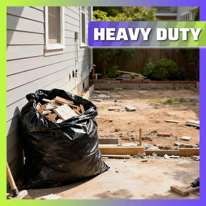 55-60 Gallon Trash Bags 40 Count, 2 Mil Heavy Duty Trash Bags, Durable & Tear-Resistant Trash Can Liners, Large Black Garbage Bags for Household Waste, Kitchen Waste, Yard Trash & Packing Leaves